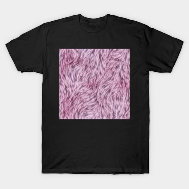 Rose Pink Fur Design T-Shirt by CraftyCatz